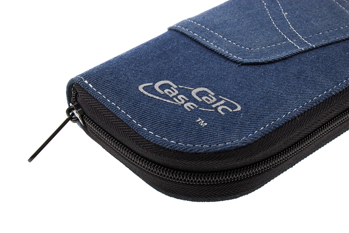 CalcCase Tiny im Jeans-Design dunkelblau für Schulrechner 