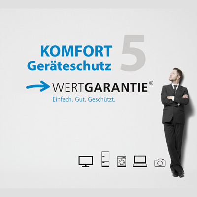 Wertgarantie Geräteschutz Komfort 5 Jahre, Komplettschutz für technische Geräte bis 400 €