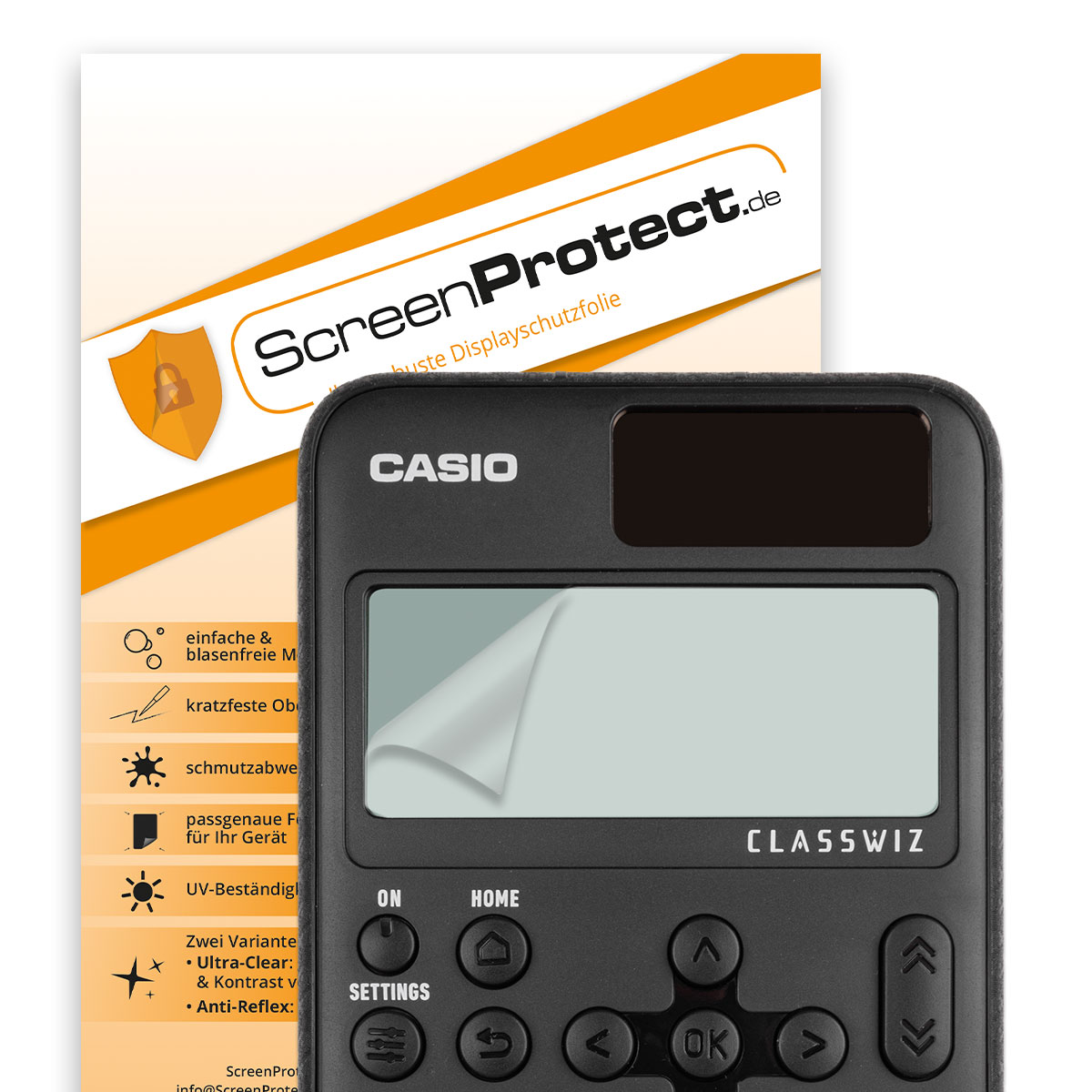 ScreenProtect Displayschutzfolie UltraClear für Casio FX DE CW Reihe