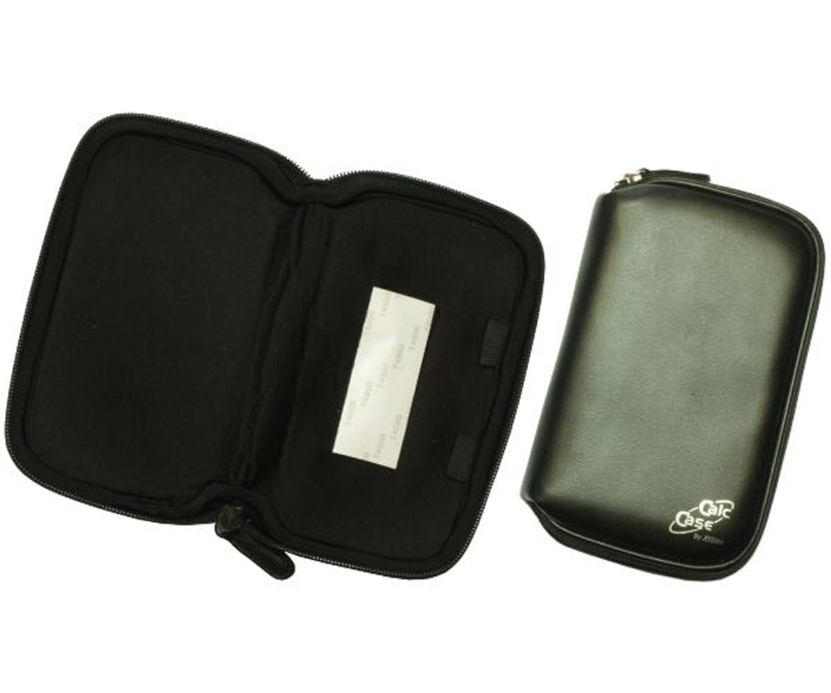 CalcCase Tasche für alle HP-10 B II und HP-17 B II aus schwarzen Leder u. MemoryFoam (Schutzmaterial)