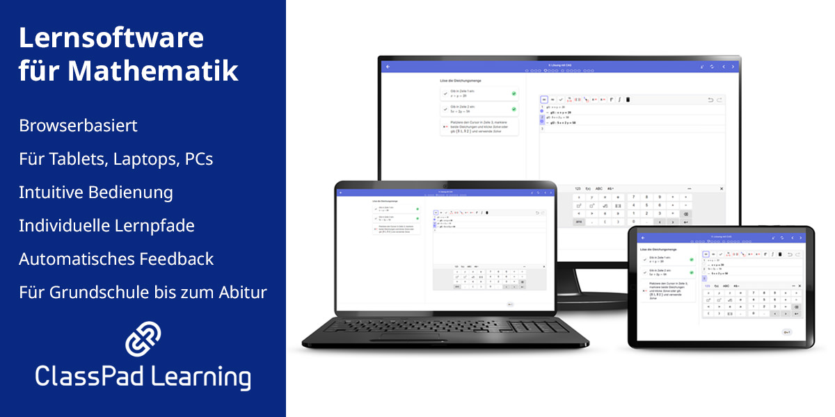 CASIO ClassPad Learning - Lern- und Übungssoftware für Mathematik Promotion-Lizenz bis 31.03.2025 gültig